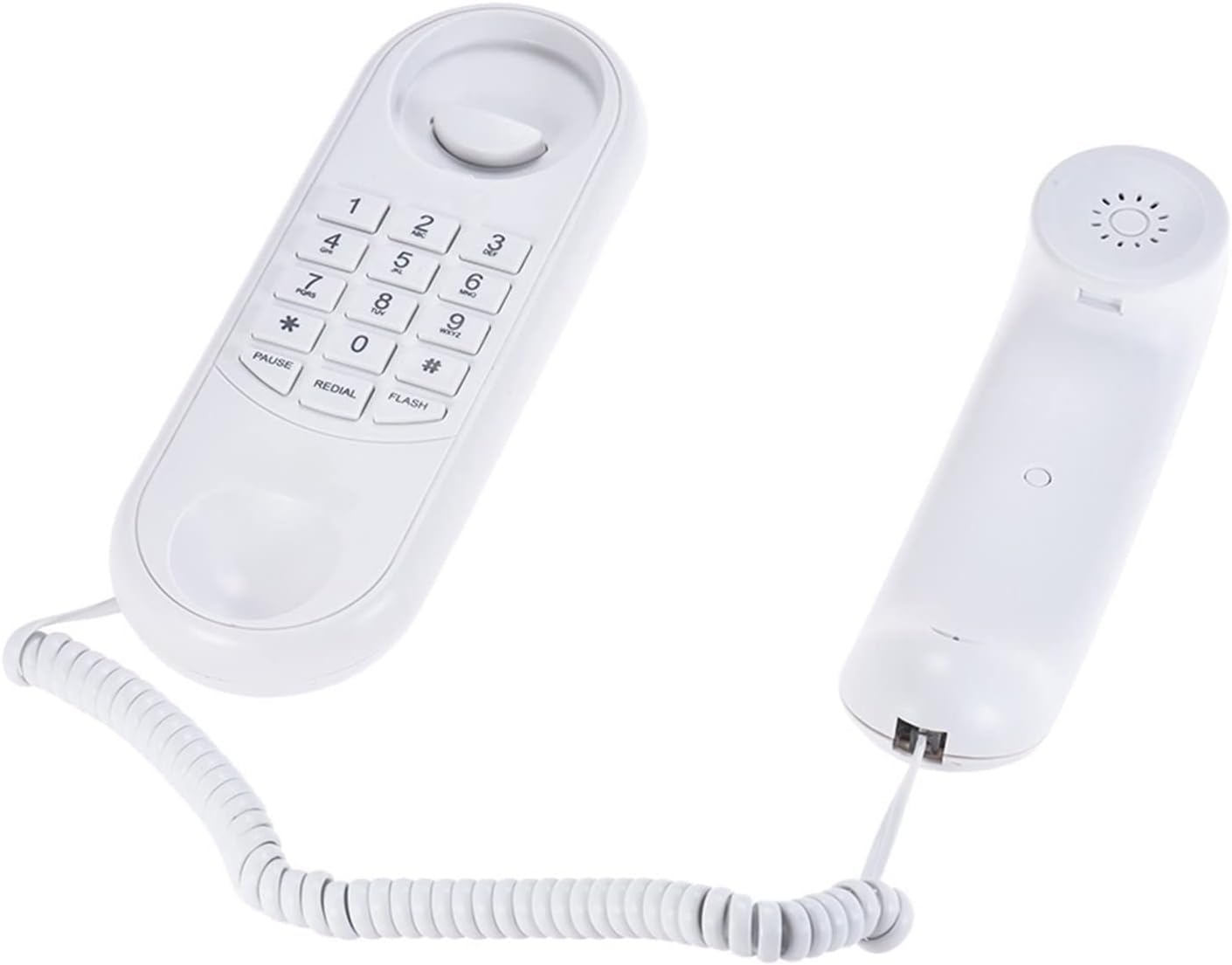 Domary Portable Corded Telephone Wall Mountable Pause Redial Flash Base NEW