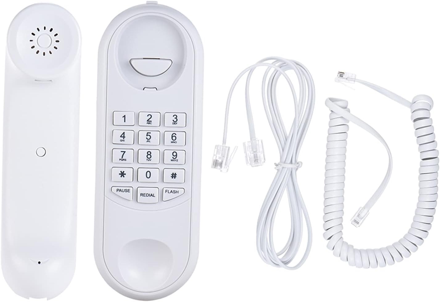 Domary Portable Corded Telephone Wall Mountable Pause Redial Flash Base NEW