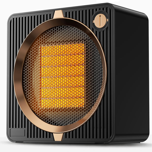 Zumist Portable Electric Mini Space Heater for Bedroom Heating Black 1500W NEW