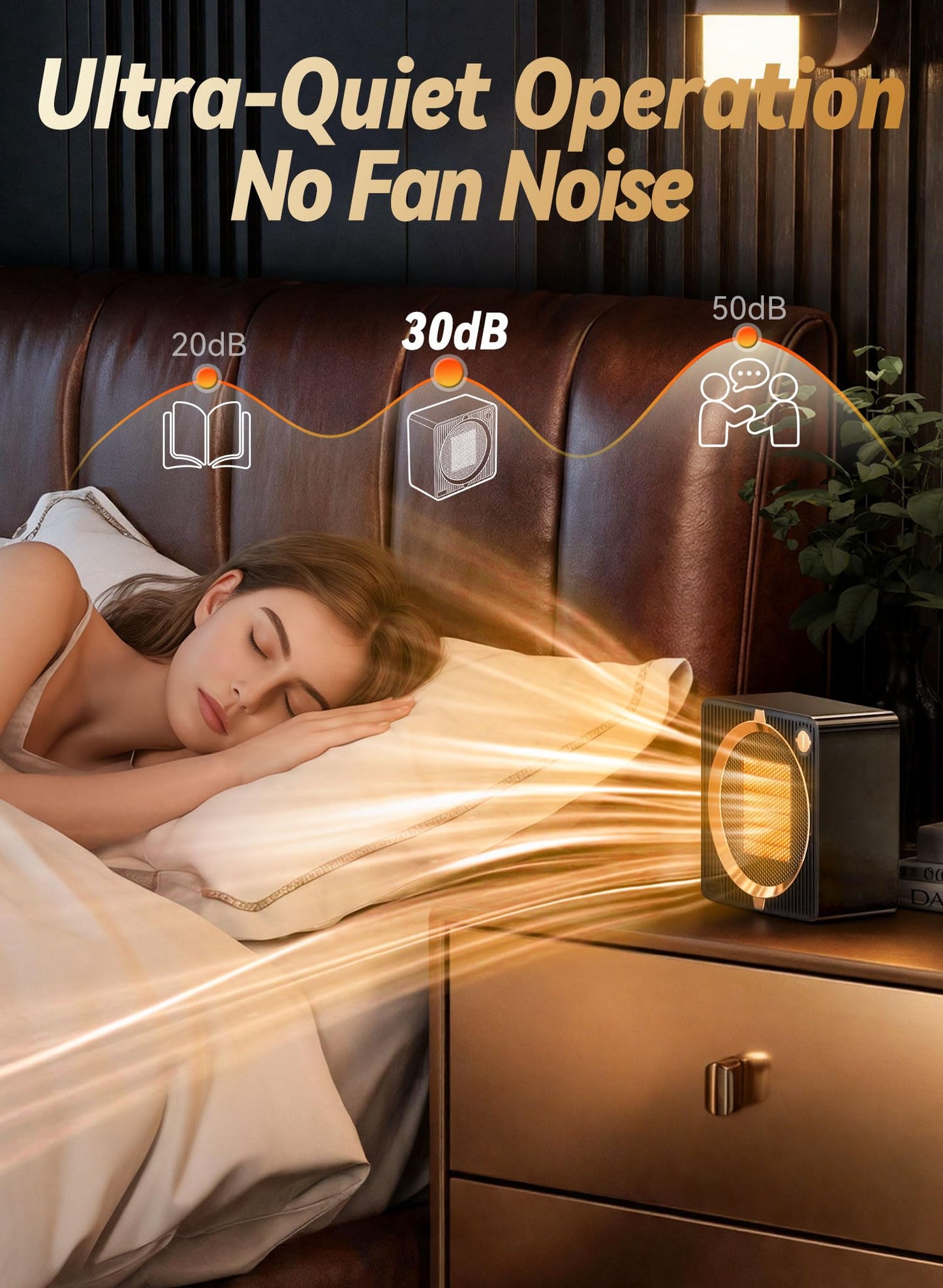 Zumist Portable Electric Mini Space Heater for Bedroom Heating Black 1500W NEW
