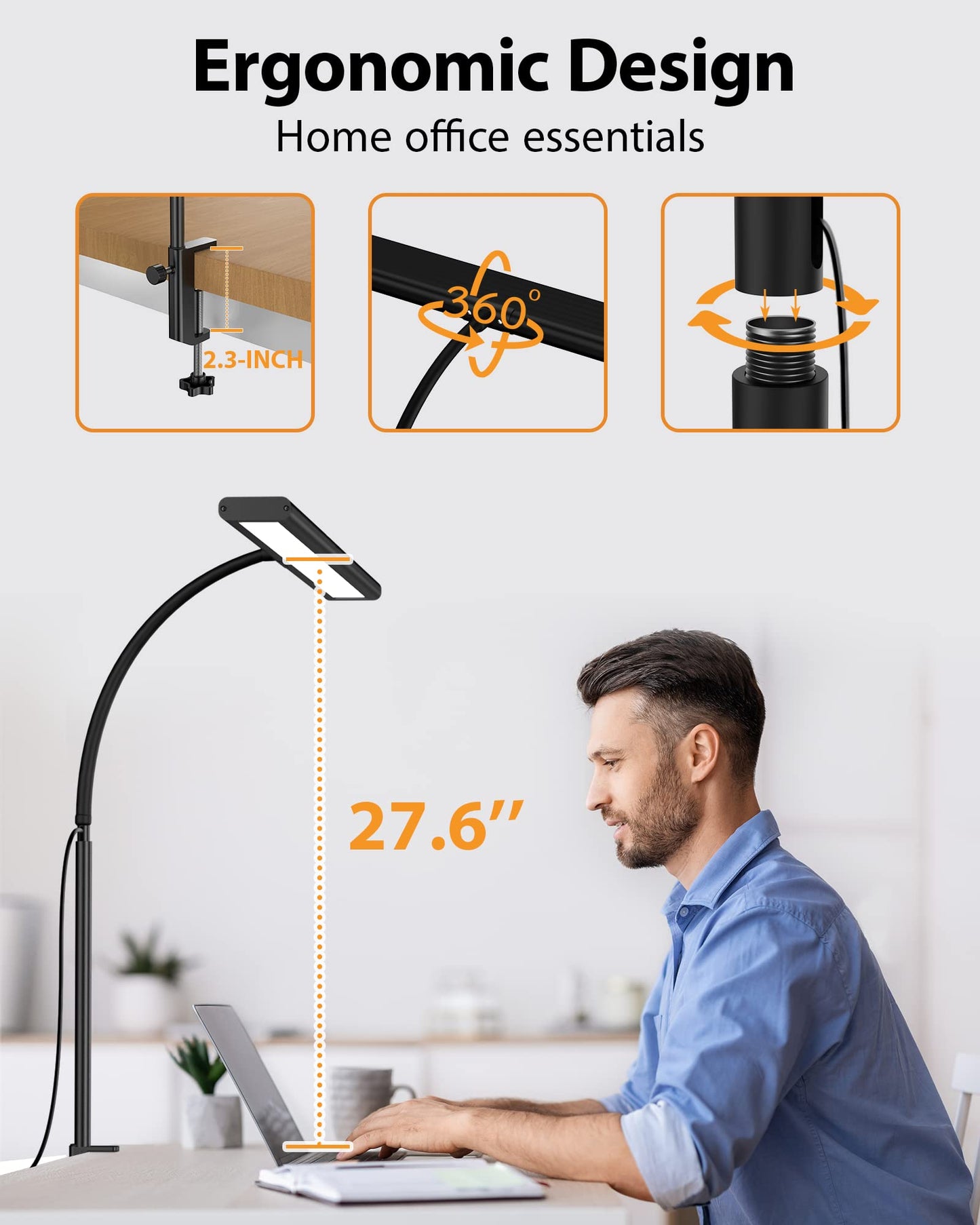 iFalarila Dimmable LED Desk Lamp 160 LEDs Home Office Adjustable Black DEMO
