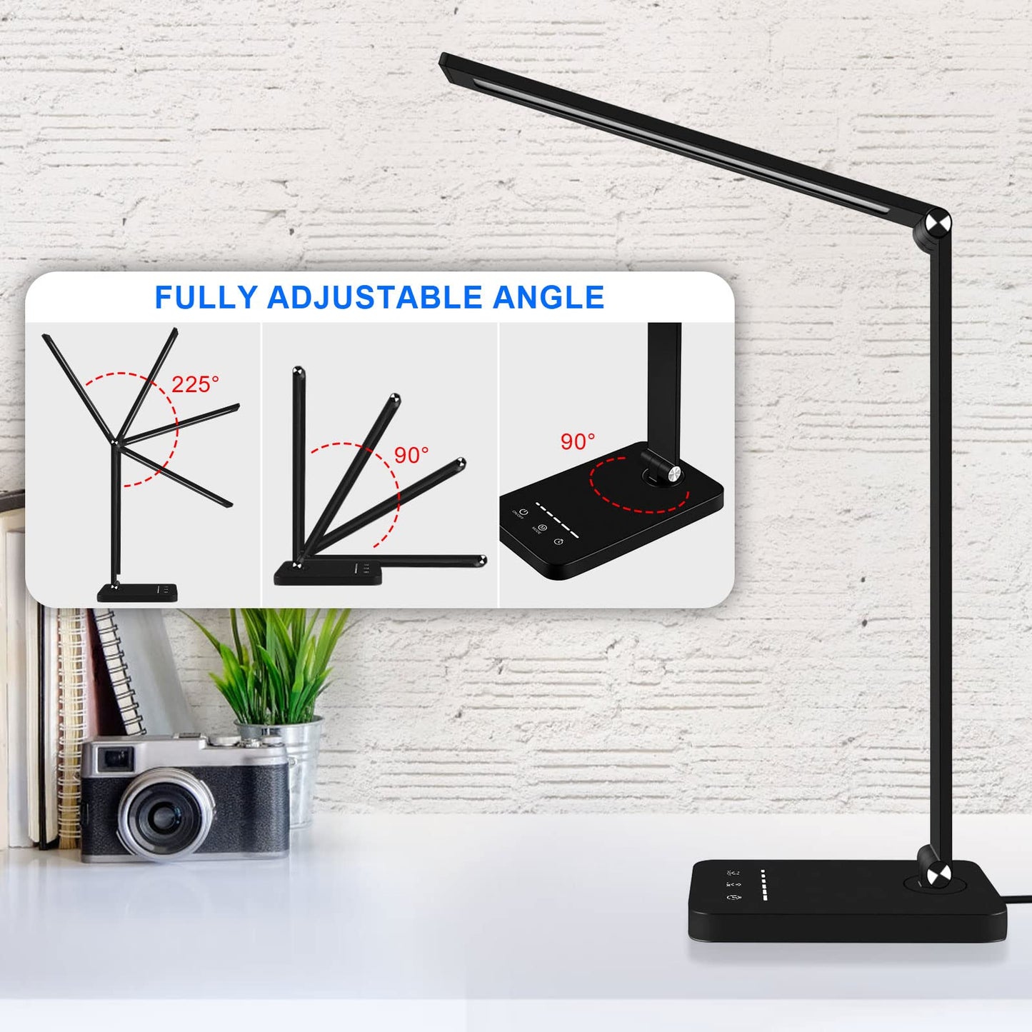 Electight LED Desk Lamp with Touch Control, 50 LEDs, 5 Lighting Modes, USB DEMO