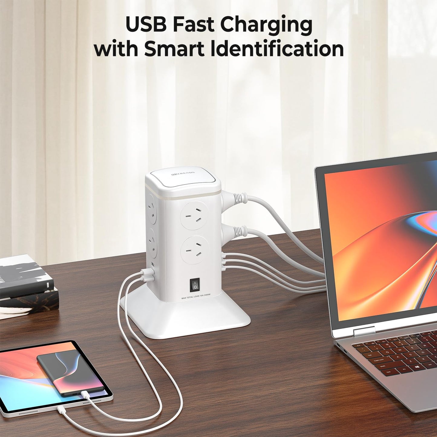 HITRENDS Power Strip with 8 AC Outlets and 6 USB Ports, Surge Protector DEMO