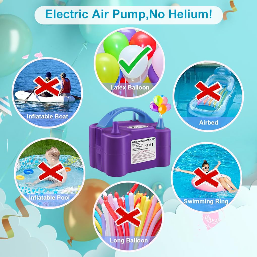 600W Inflation Devices Electric Balloon Pump Inflator with Dual NEW