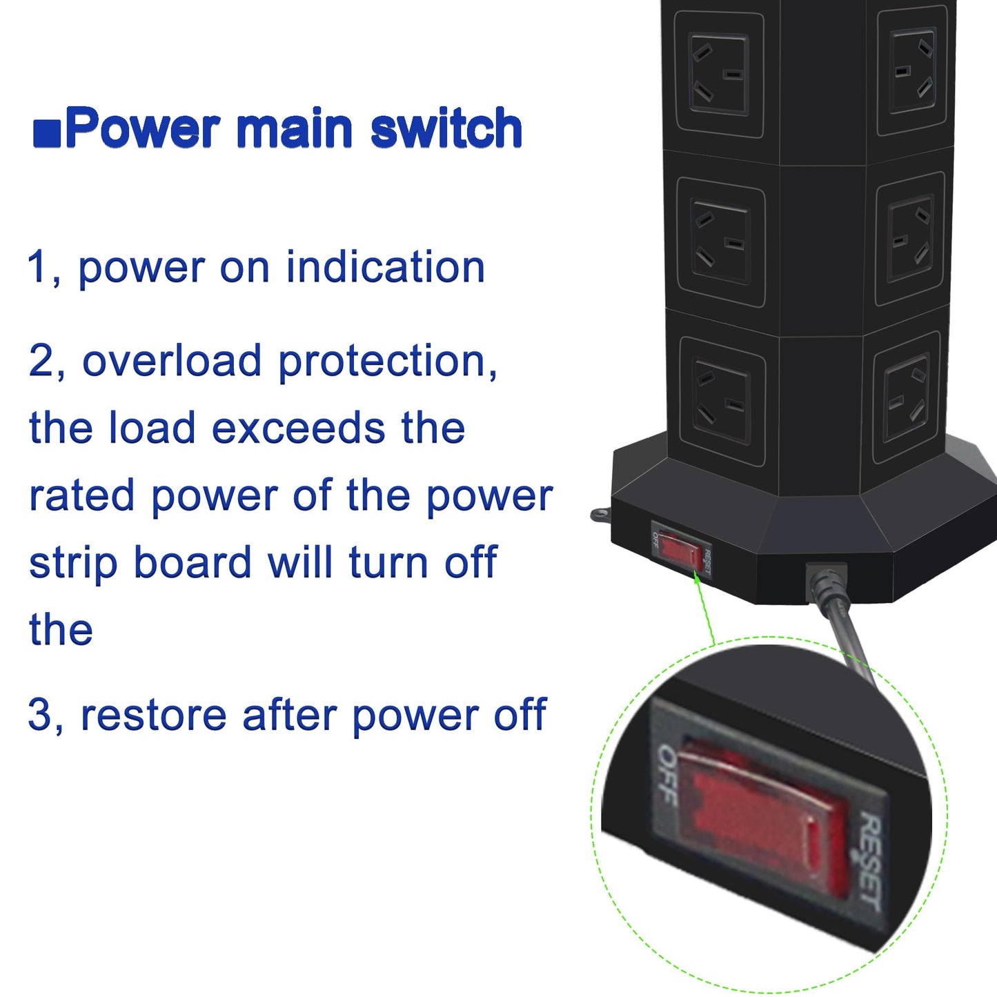 Powerjc 12-Outlet Power Strip Surge Protector with USB-C PD Charging, Black DEMO