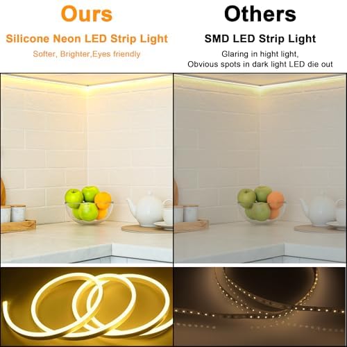 Cozylady Warm LED Strips White Waterproof LED Neon Strip Light Rope Lights DEMO