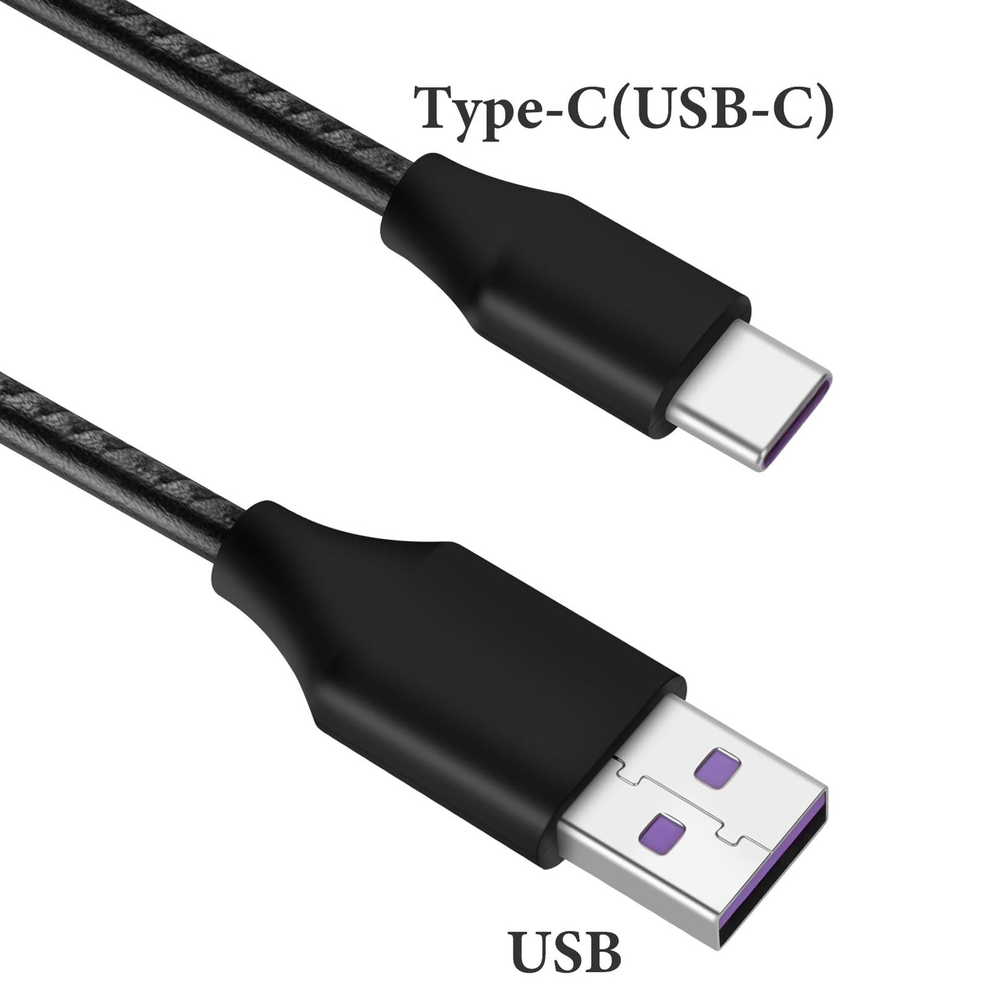 Geekria Type-C Headphone Charging Cable Short Black Extension Cord for NEW
