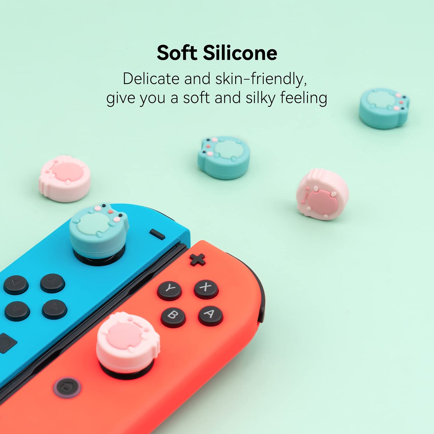 GeekShare Silicone Electronics Joycon Thumb Grip Caps - Cute Animal Theme, NEW