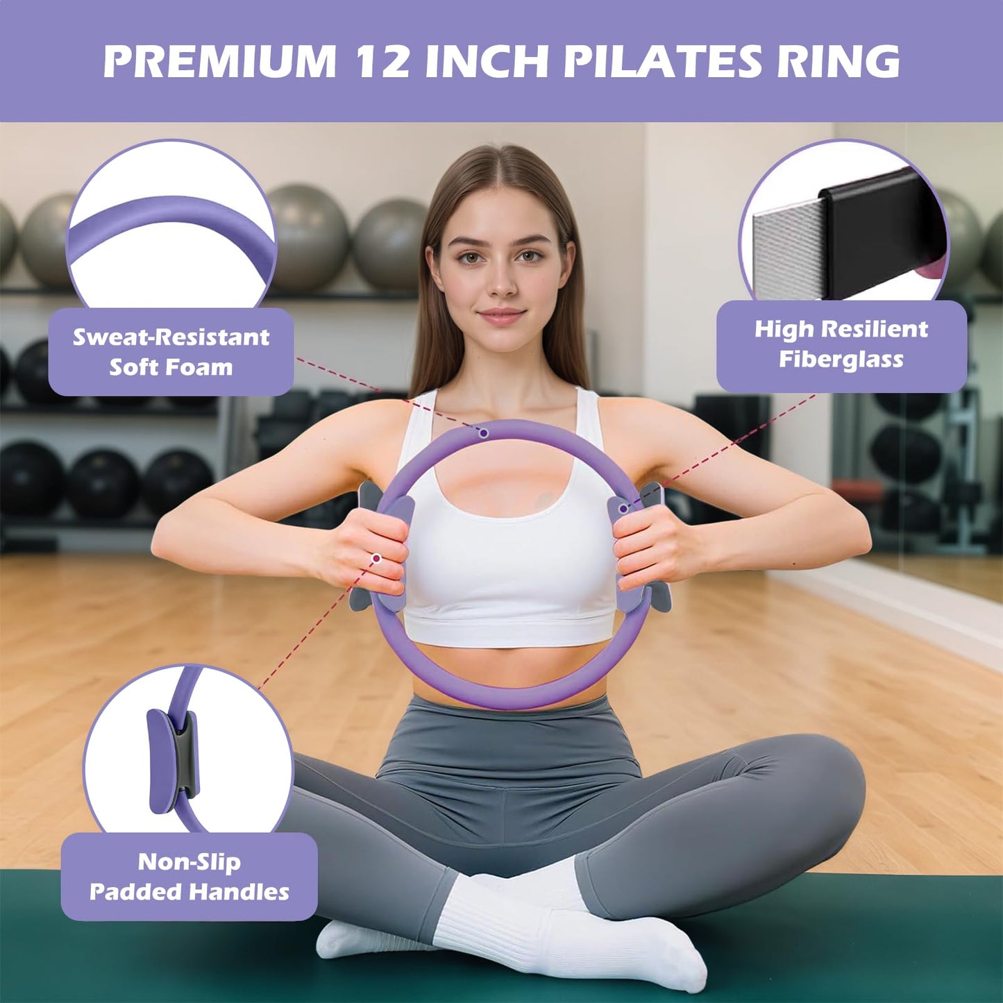 Zoriva Lavender Sets Pilates Essentials Home Gym Workout Set for Women NEW