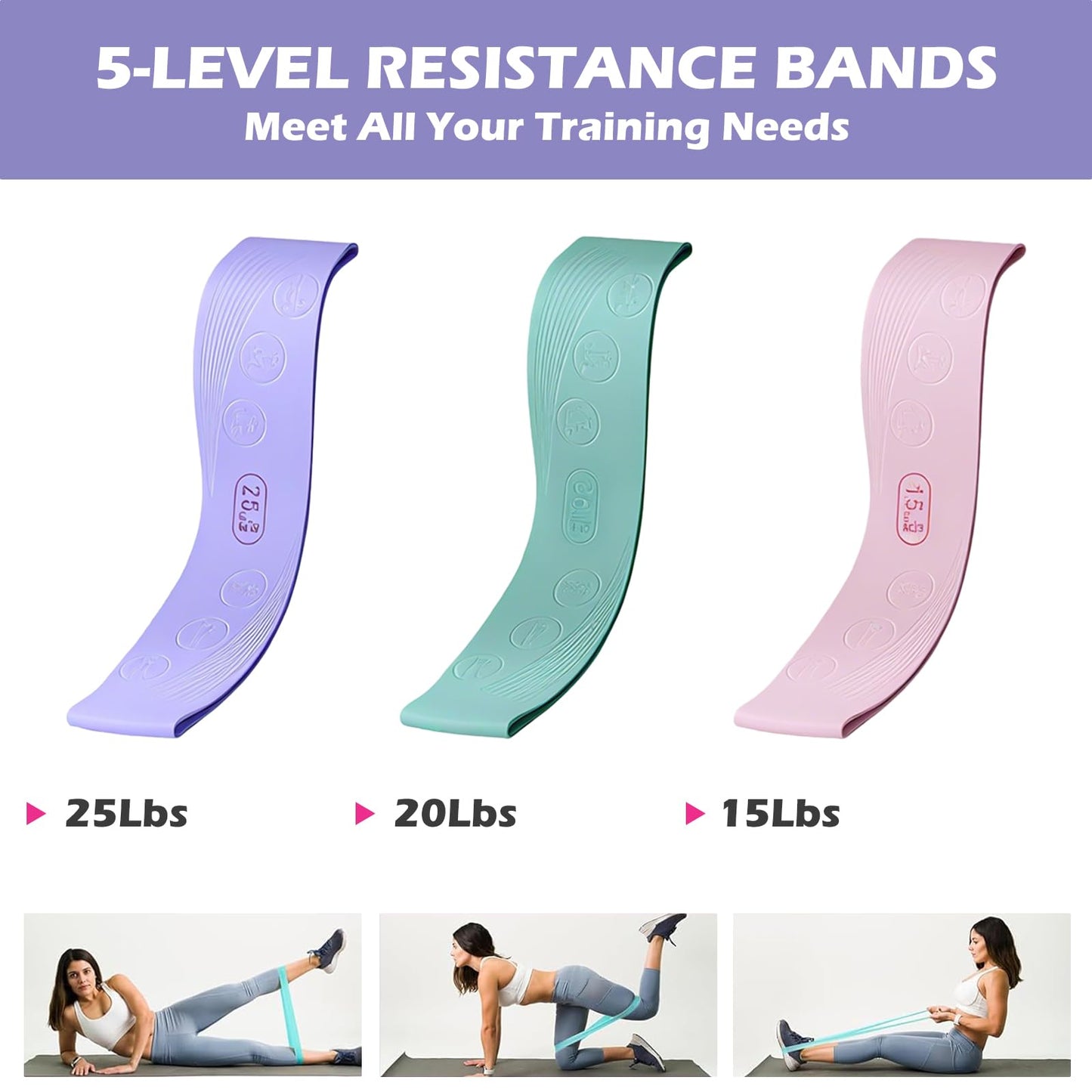 Zoriva Lavender Sets Pilates Essentials Home Gym Workout Set for Women NEW