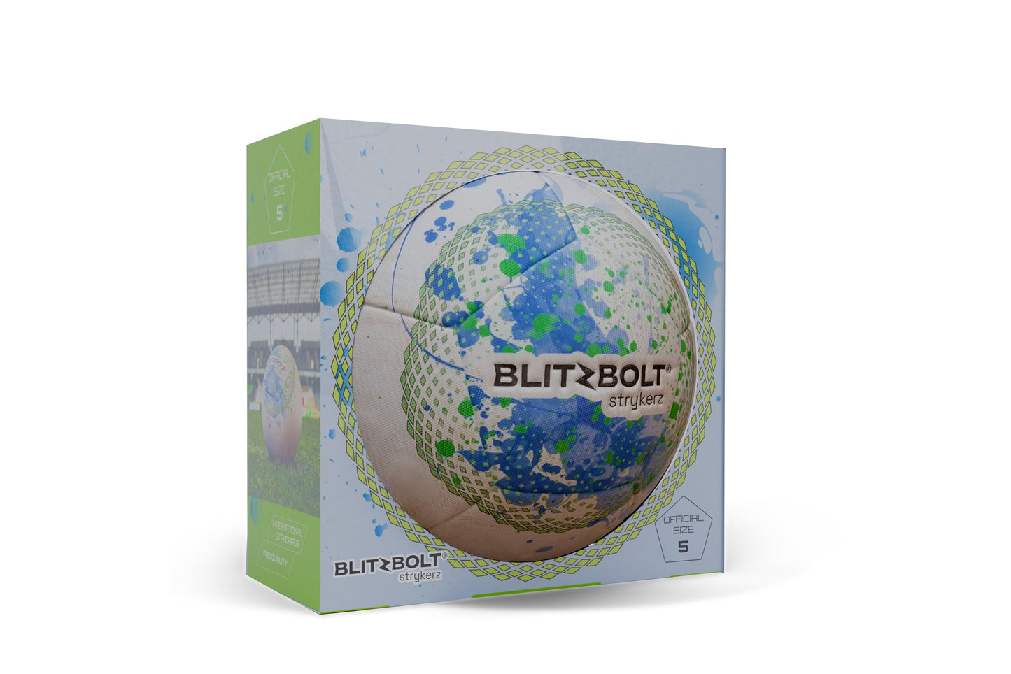 BlitzBolt Strykerz Soccer Ball Size 5 Vibrant Multi Color Thermally Bonded NEW