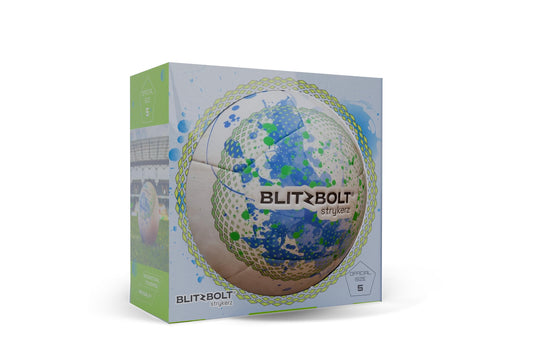 BlitzBolt Strykerz Soccer Ball Size 5 Vibrant Multi Color Thermally Bonded NEW