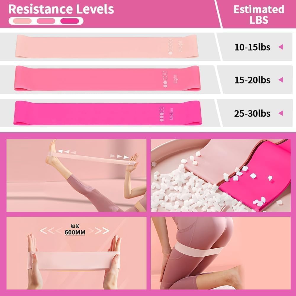 Tenshioy Pilates Sets Ring and Ball Set 13 Pcs Home Kit 13" Yoga Circle Pink NEW