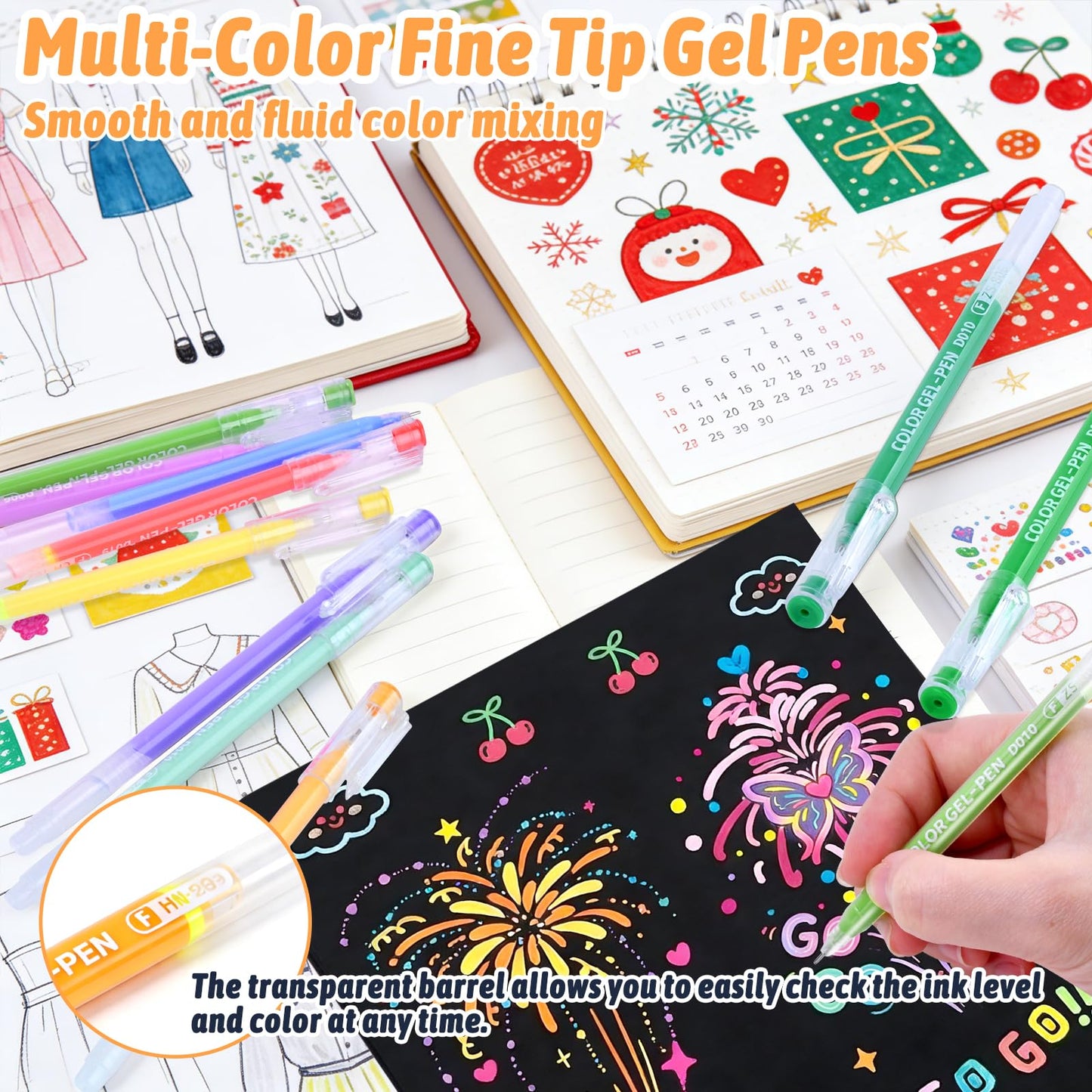 MIN CI 45 Color Painting Gel Pens Set Coloring Books & Markers, Vibrant NEW