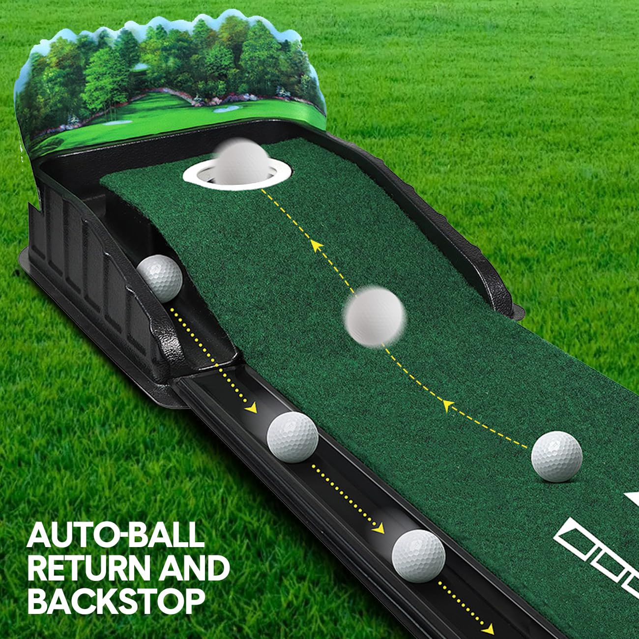 Aumerage Sports Rubber Golf Practice Mat 22.5x252cm Green Driving Range  NEW