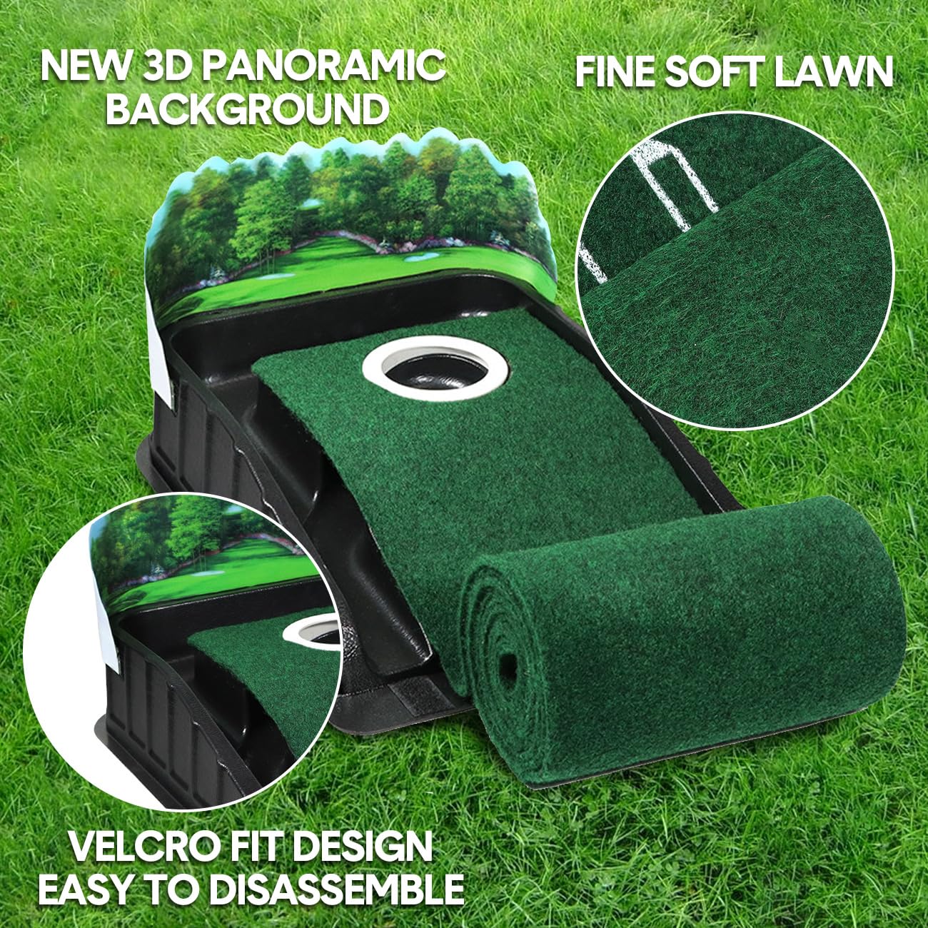 Aumerage Sports Rubber Golf Practice Mat 22.5x252cm Green Driving Range  NEW