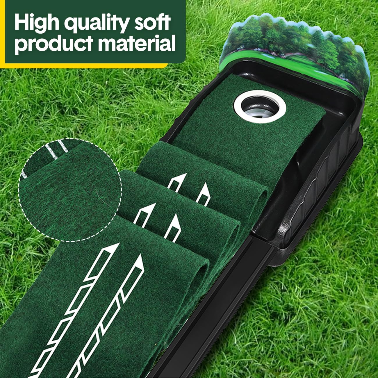 Aumerage Sports Rubber Golf Practice Mat 22.5x252cm Green Driving Range  NEW
