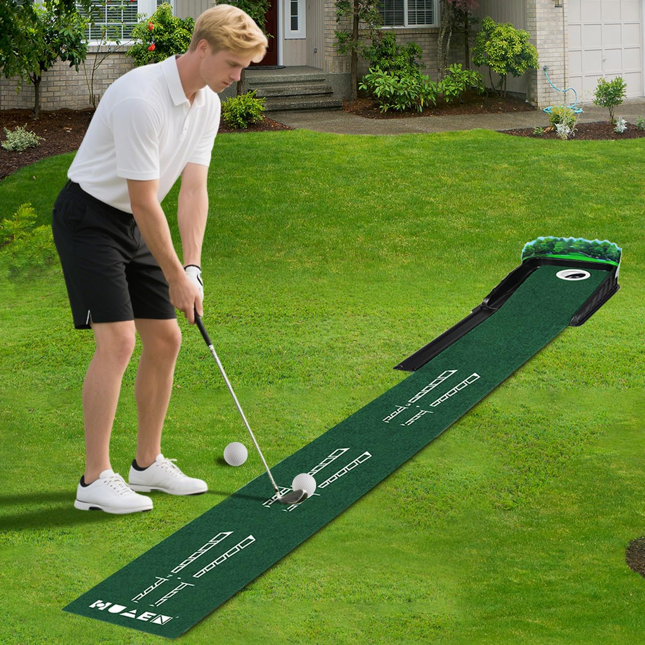Aumerage Sports Rubber Golf Practice Mat 22.5x252cm Green Driving Range  NEW