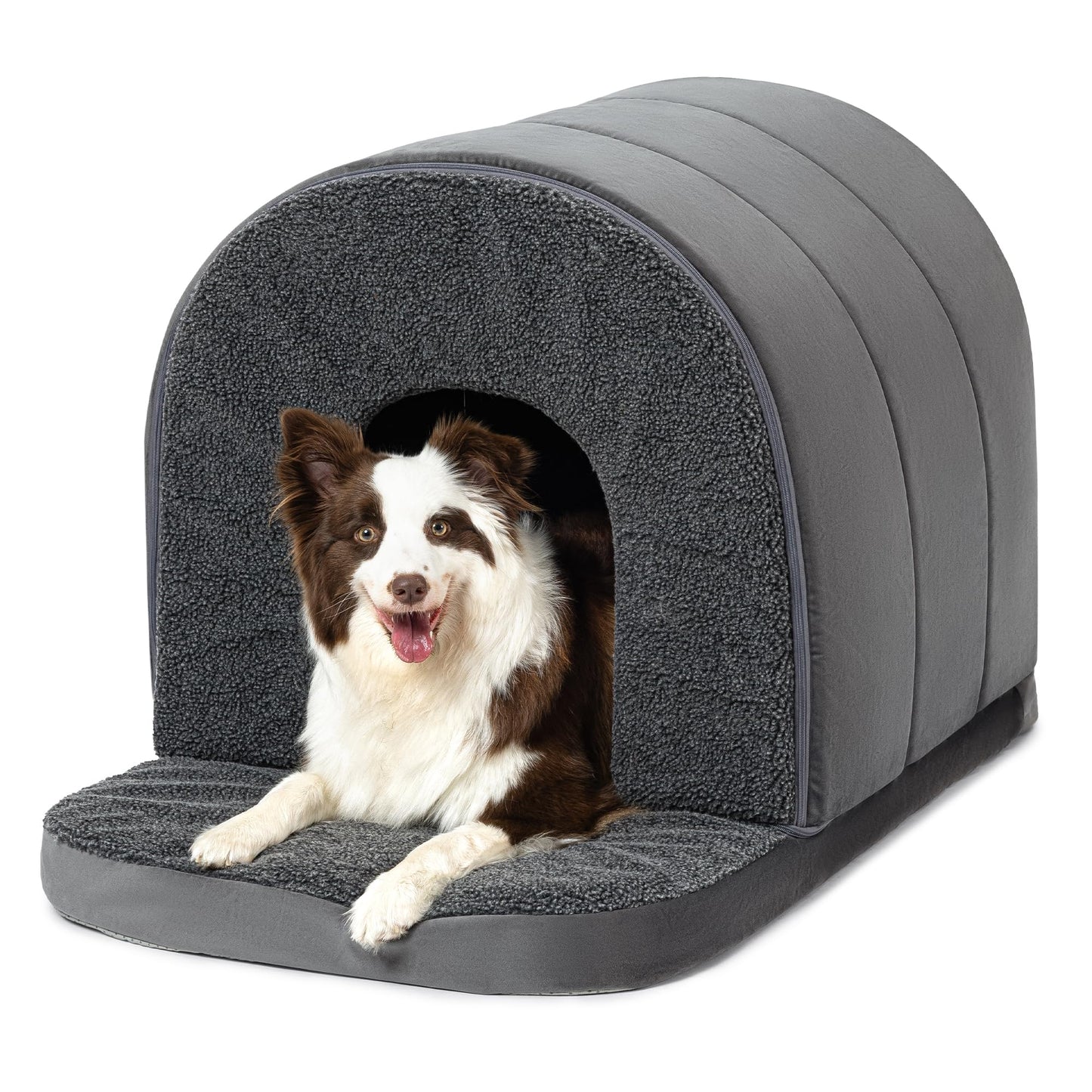 PELZIN Orthopedic Beds Indoor Dog Bed with Egg-Crate Foam, Charcoal Large NEW