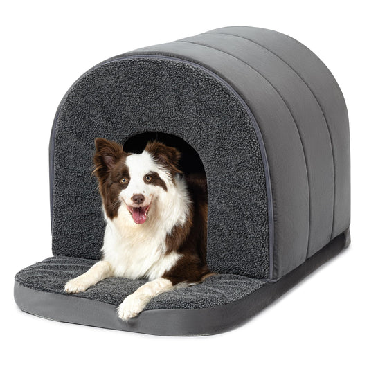 PELZIN Orthopedic Beds Indoor Dog Bed with Egg-Crate Foam, Charcoal Large NEW