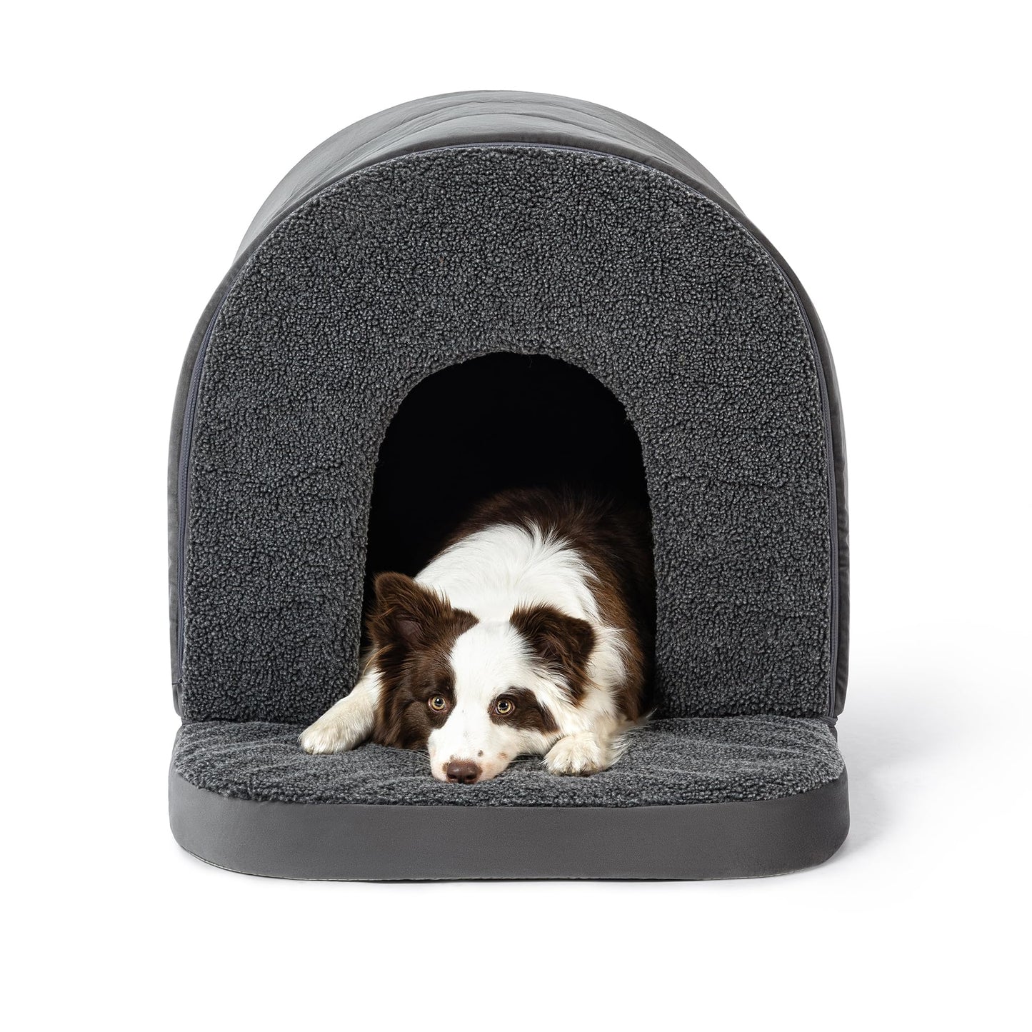 PELZIN Orthopedic Beds Indoor Dog Bed with Egg-Crate Foam, Charcoal Large NEW