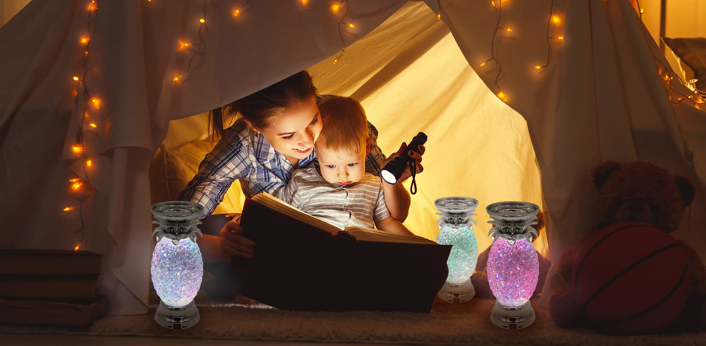YAKii Pineapple LED Color Changing Swirling Water Waves Table Lamps 2 Pack NEW