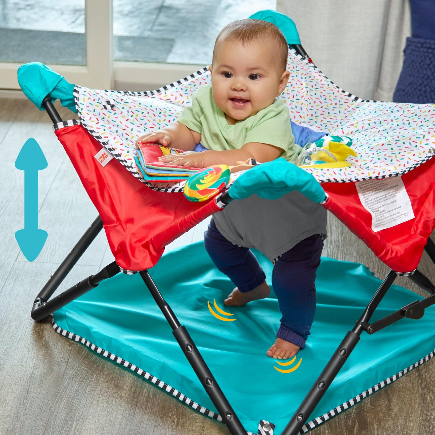 Bright Starts Pop 'N Jump Portable Activity Jumper Indoor/Outdoor Ages 6M+ NEW