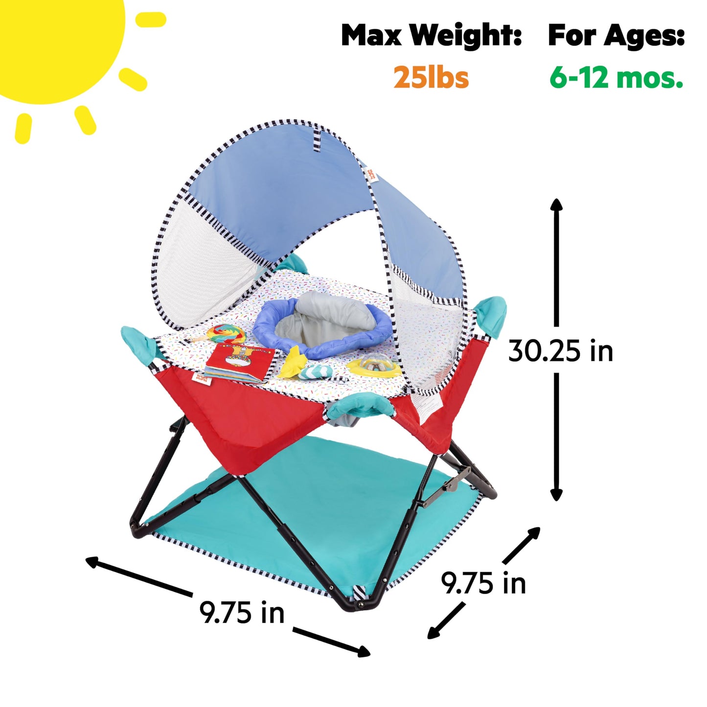 Bright Starts Pop 'N Jump Portable Activity Jumper Indoor/Outdoor Ages 6M+ NEW