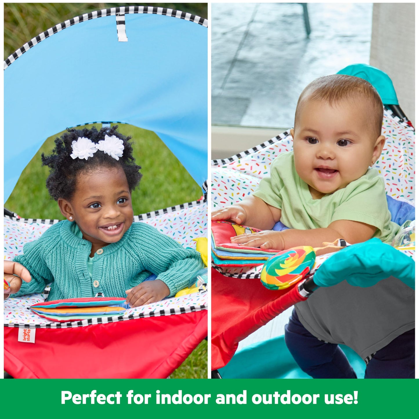 Bright Starts Pop 'N Jump Portable Activity Jumper Indoor/Outdoor Ages 6M+ NEW