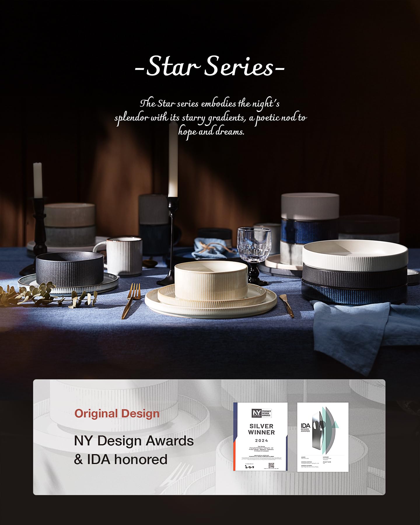 famiware Star-White 8.25" Pasta Bowls Set of 4 Stoneware Dining Plates Size NEW