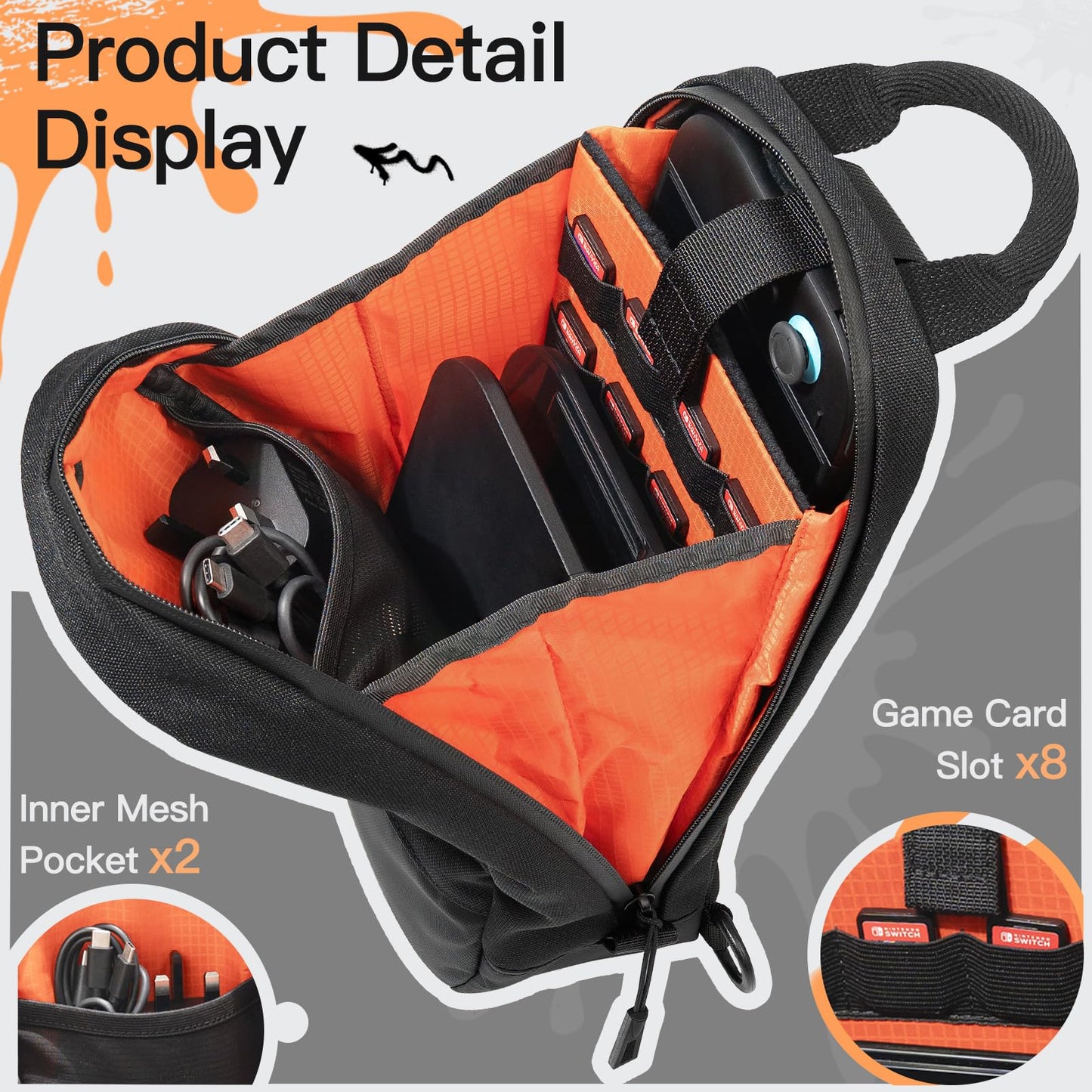 JETech Sling Cases Bag for Nintendo Switch OLED Console Protective Carrying NEW