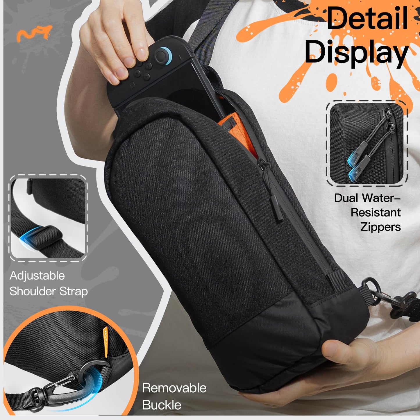 JETech Sling Cases Bag for Nintendo Switch OLED Console Protective Carrying NEW