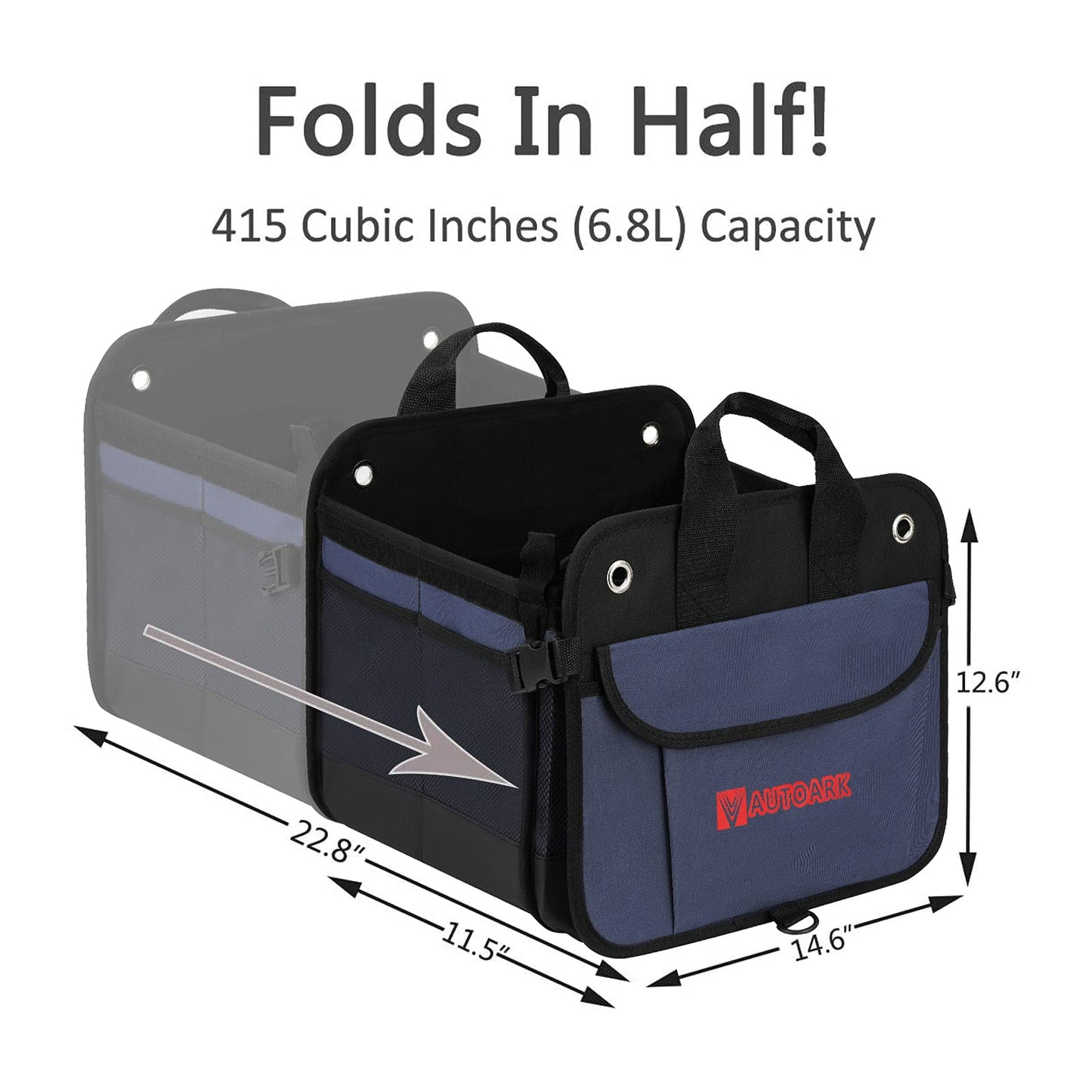 AUTOARK Multipurpose Boot Bags Car Trunk Organizer Foldable Lid Straps NEW