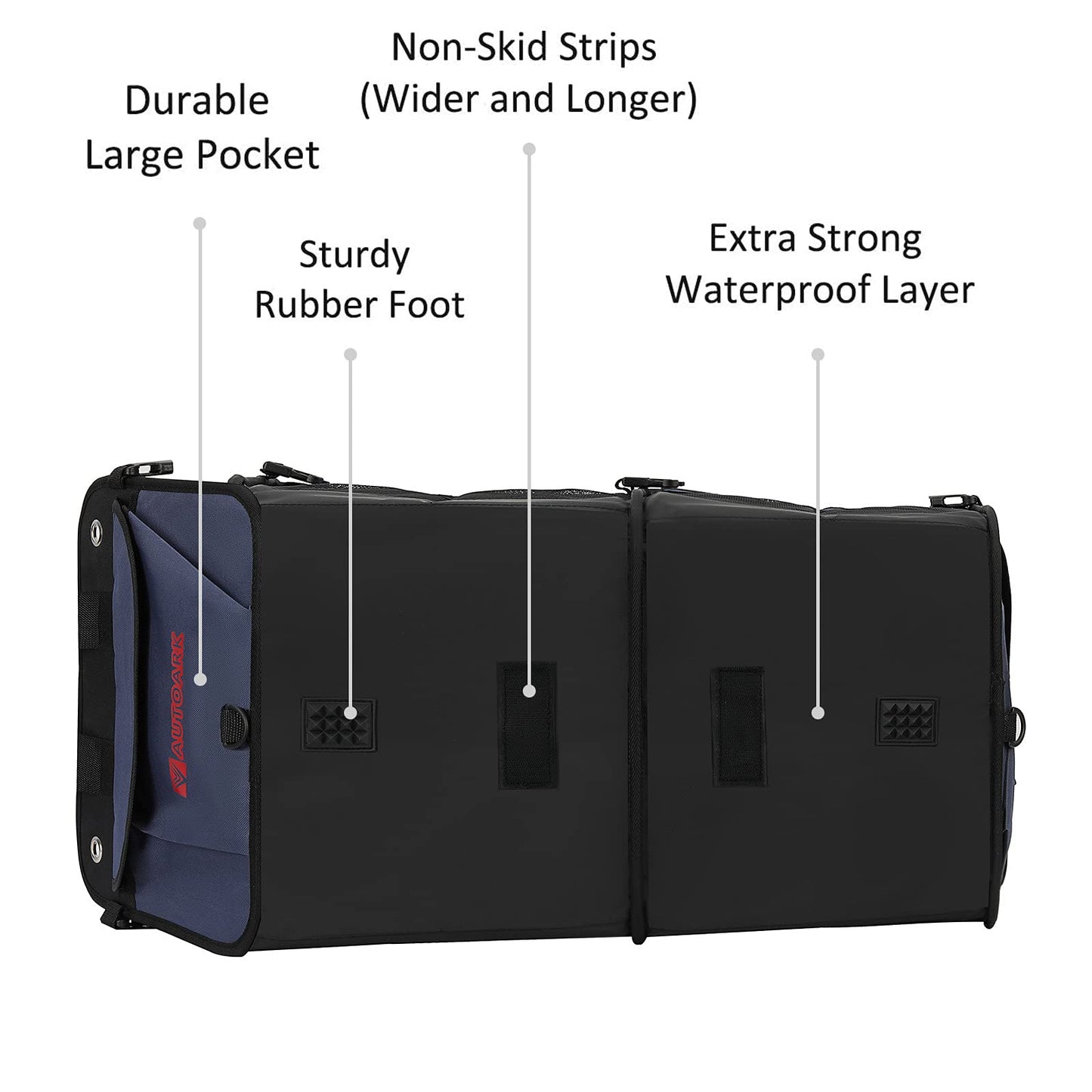 AUTOARK Multipurpose Boot Bags Car Trunk Organizer Foldable Lid Straps NEW
