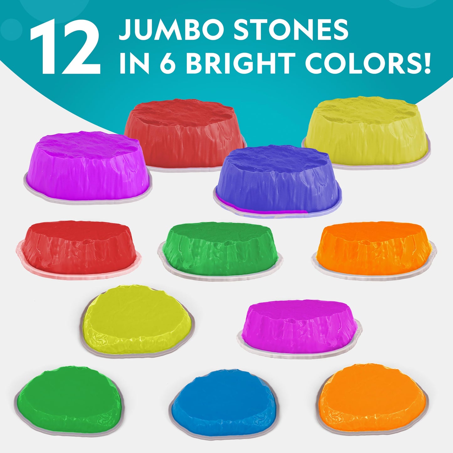 National Geographic 12 Pack Large Multicolor Marble Stepping Stones Durable NEW