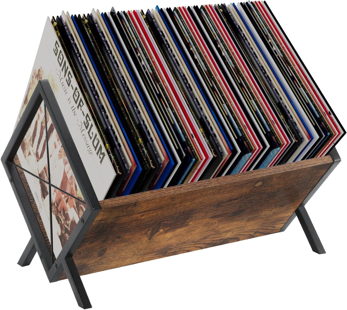 DxZephious 80-100 LP Vinyl Record Storage Rack Quick Assembly Display NEW