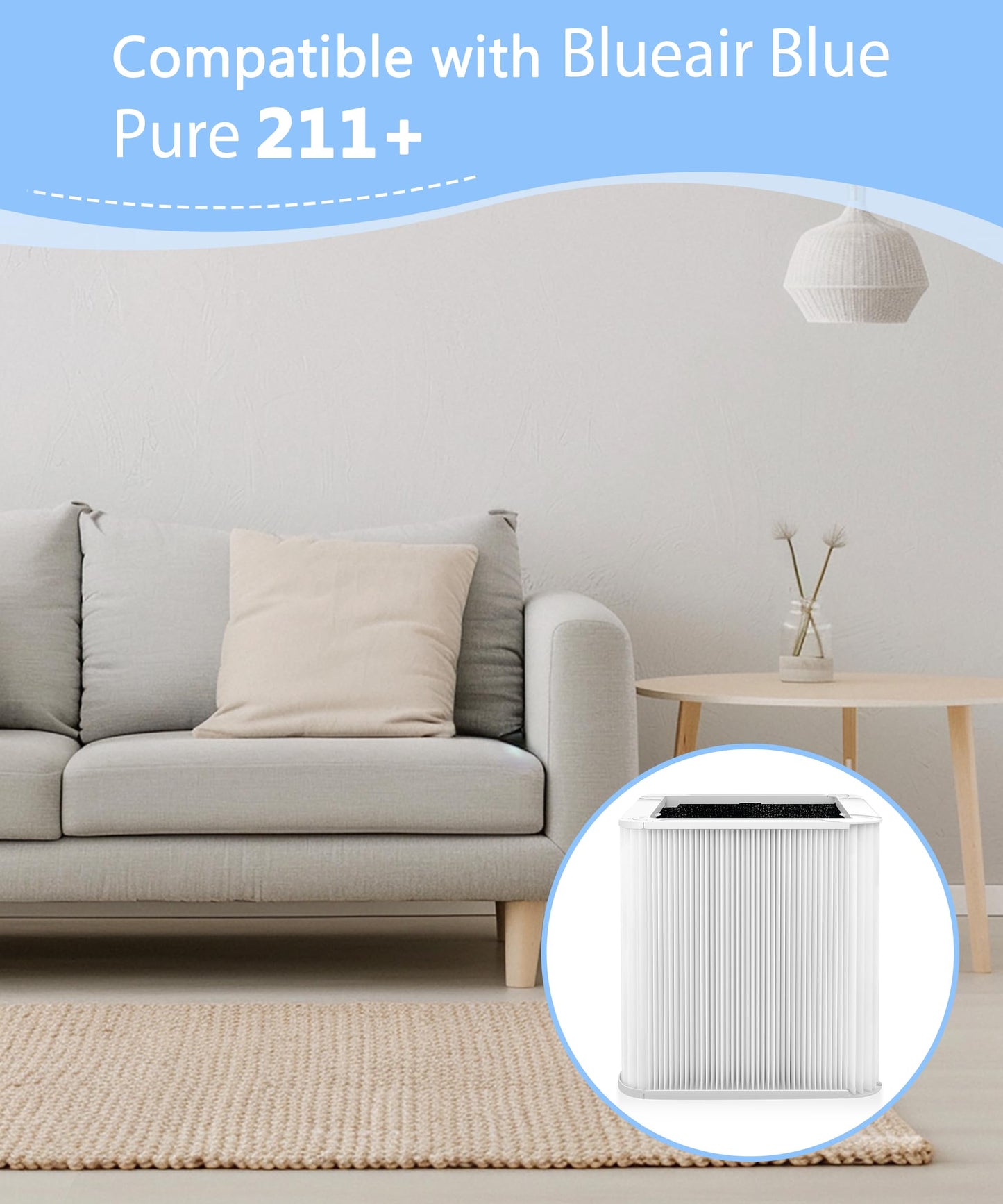 High-Performance HEPA Air Purifiers Replacement Filter for Blueair Blue 211 NEW