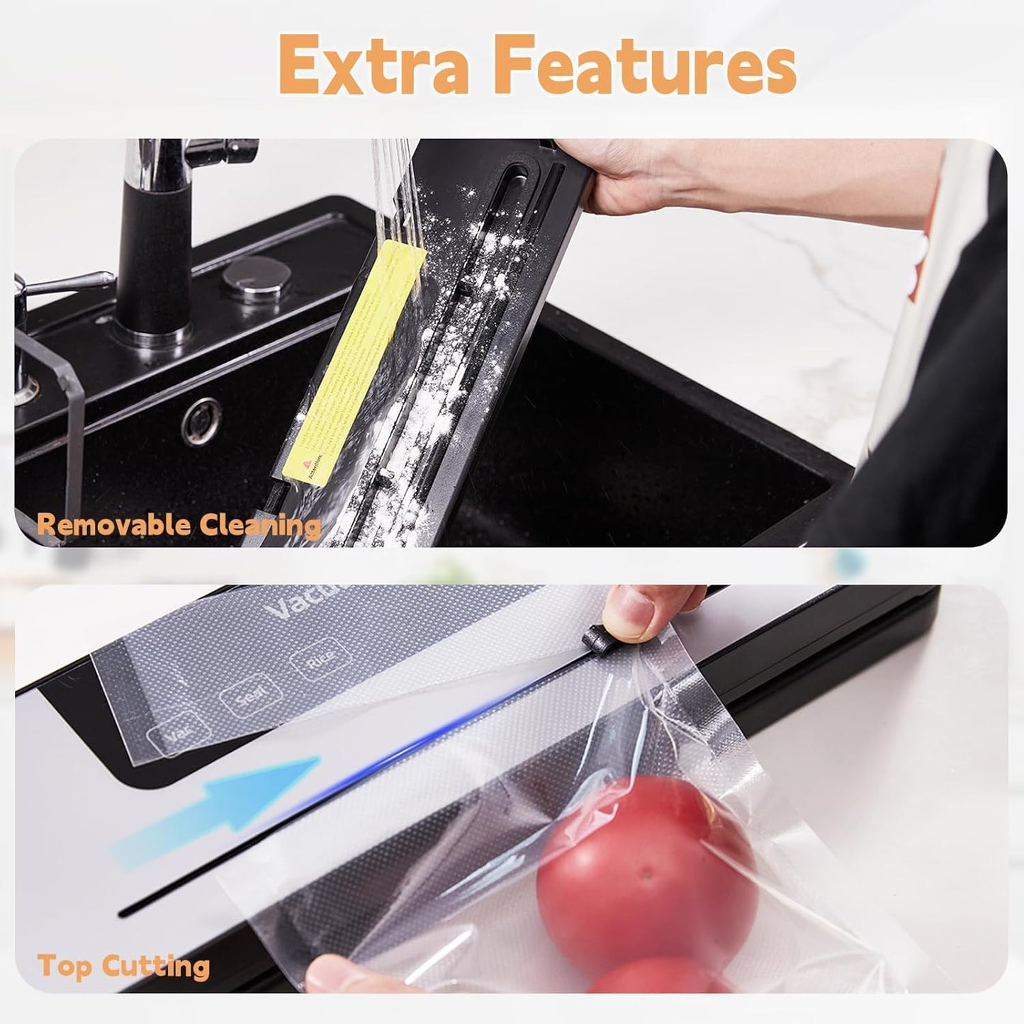 KGDBCOP Vacuum Sealer Machine for Fresh Food with Dual Dry/Wet Modes White NEW