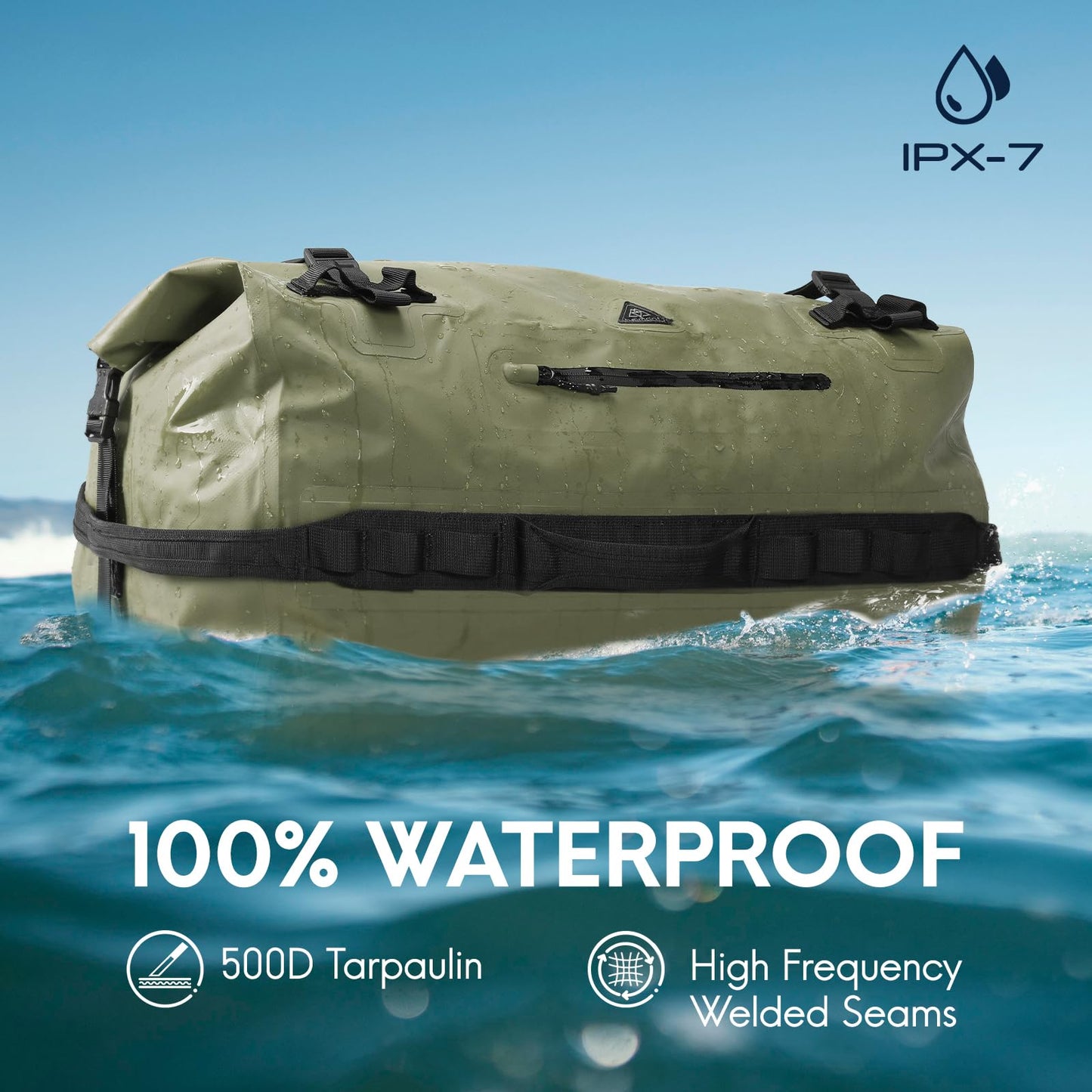 Haimont 90L Dry Bags Waterproof Dry Bag Roll-Top Duffle Backpack Adjustable NEW