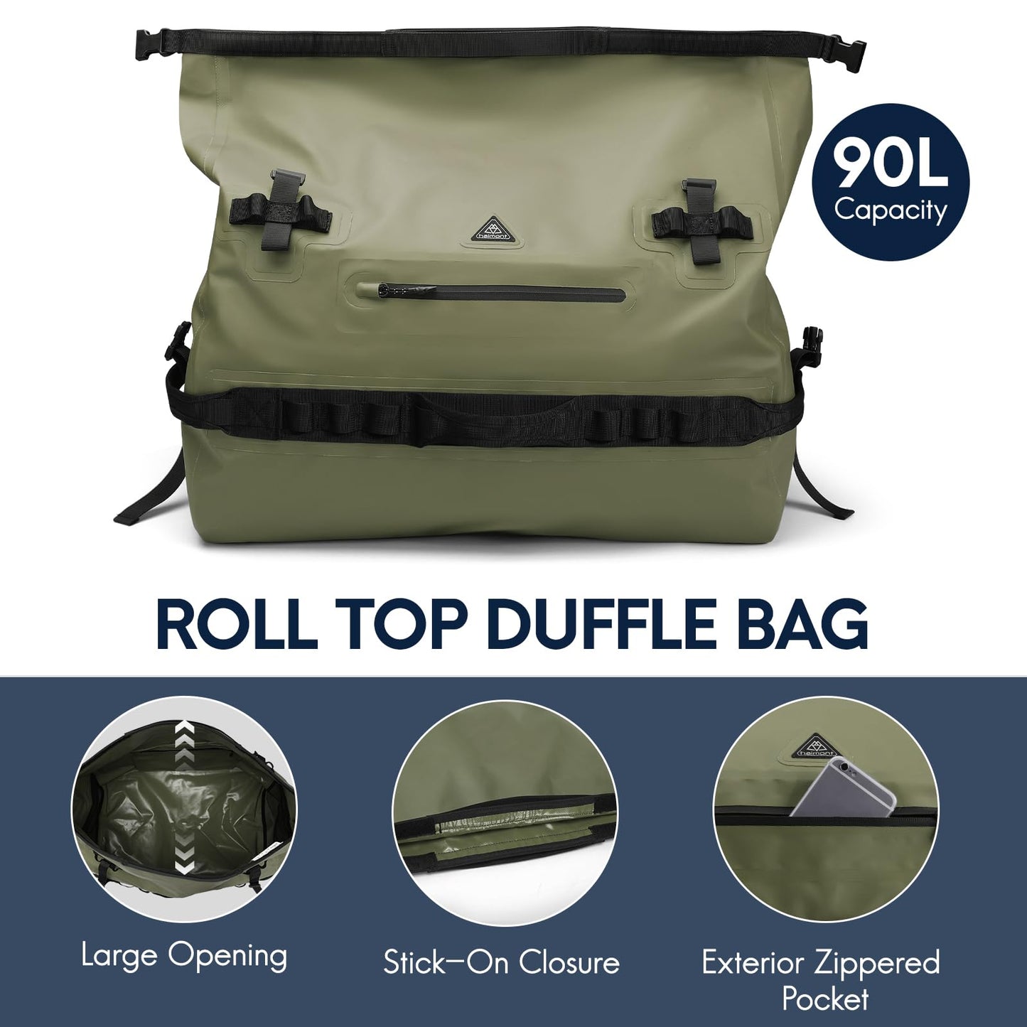 Haimont 90L Dry Bags Waterproof Dry Bag Roll-Top Duffle Backpack Adjustable NEW
