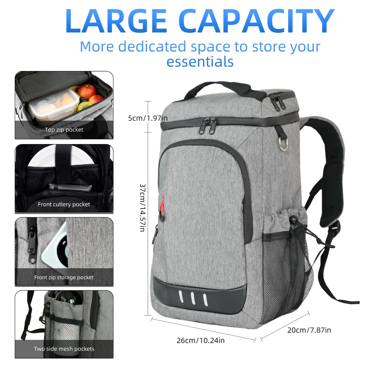 AUMTISC Lightweight Insulated Backpack Cooler Leak-Proof Outdoor Picnic NEW