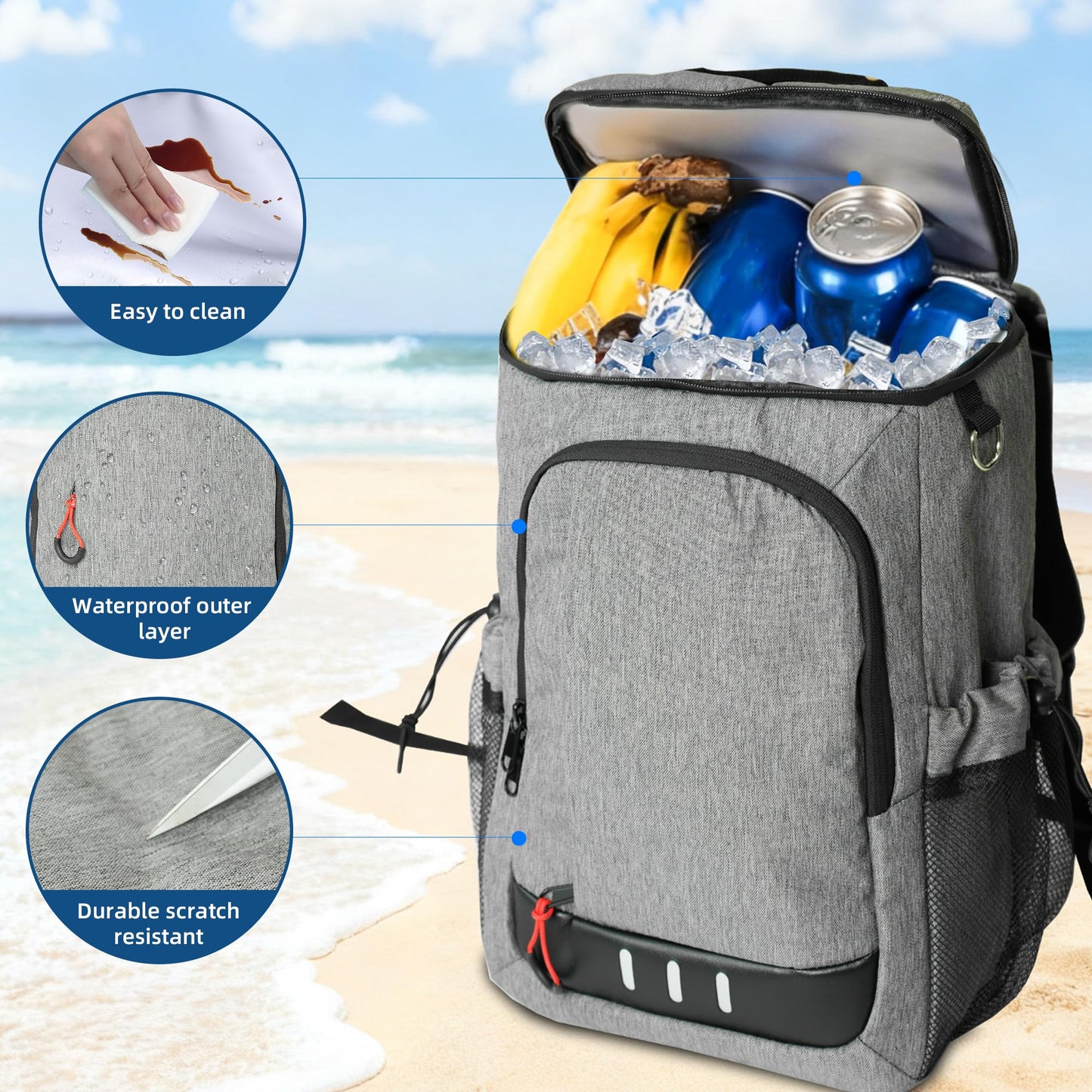 AUMTISC Lightweight Insulated Backpack Cooler Leak-Proof Outdoor Picnic NEW