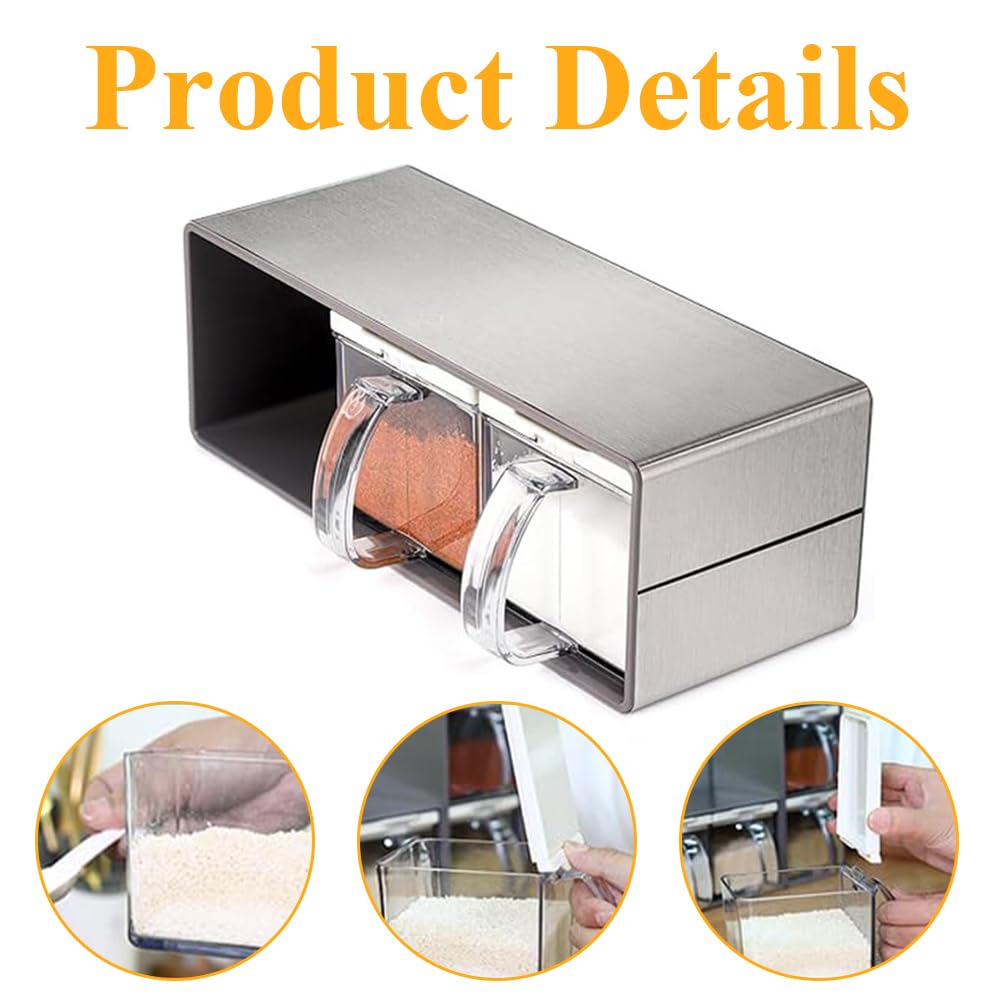 TOMVAES Stainless Steel Spice Storage Rack Condiment Organizer Holder NEW