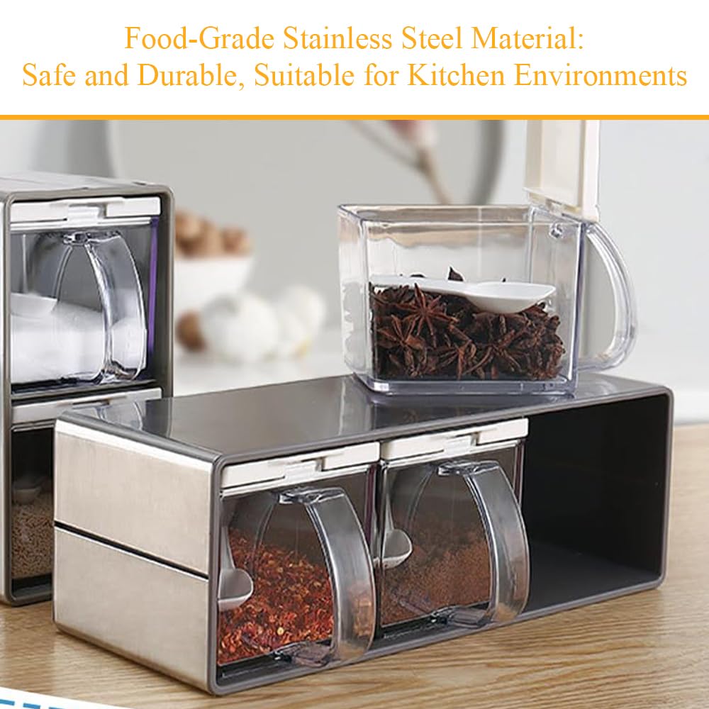 TOMVAES Stainless Steel Spice Storage Rack Condiment Organizer Holder NEW