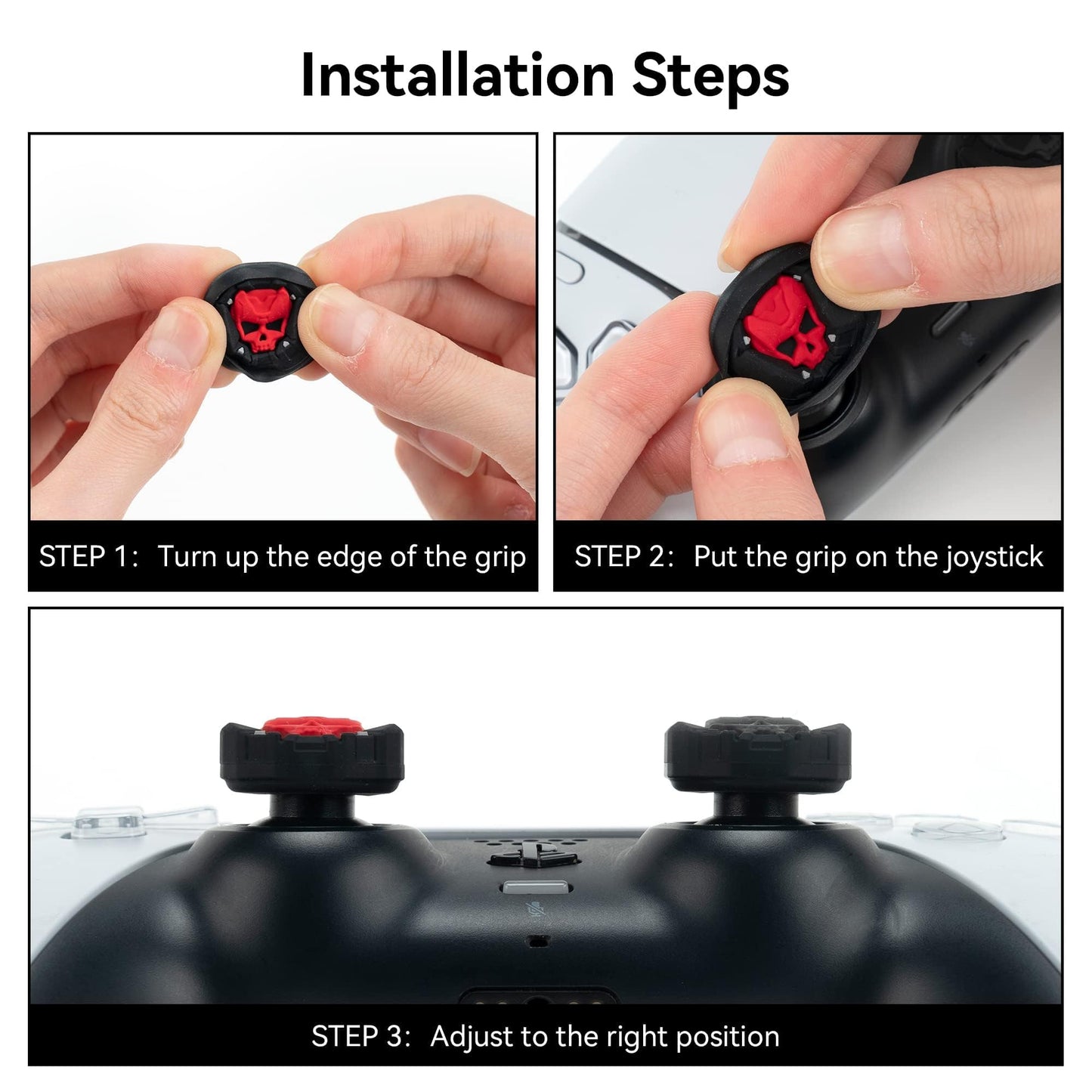 GeekShare Skull Accessories Thumb Grip Caps Thumbsticks Cover Set for PS5 NEW