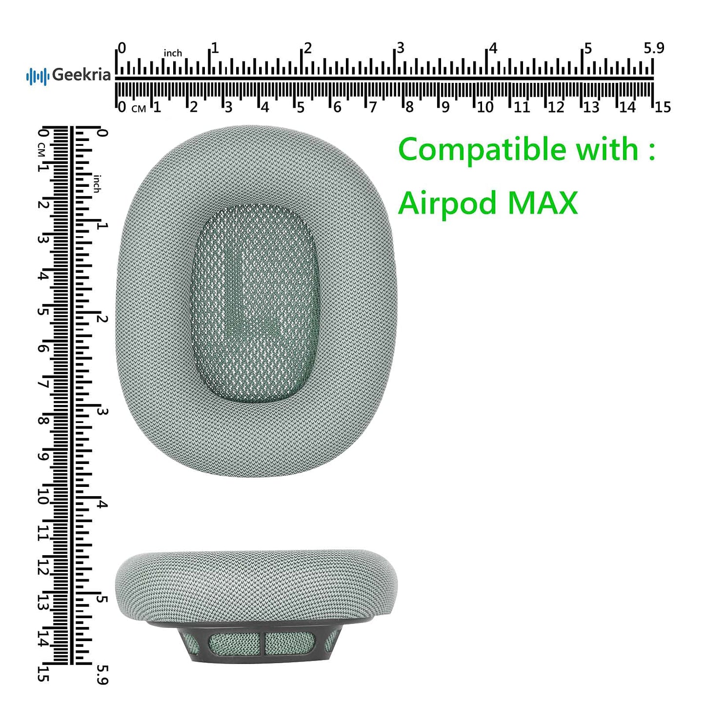 Geekria Green Memory Foam Earpads for Apple AirPods MAX Headphones NEW