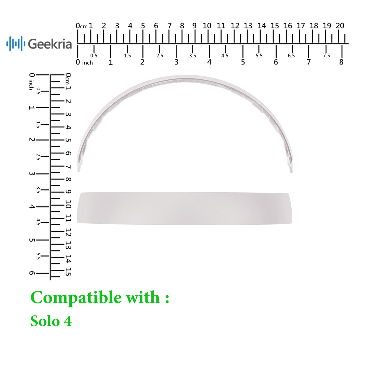 Geekria Plastic Replacement Headband Pad for Beats Solo 4 Headphones Pale NEW