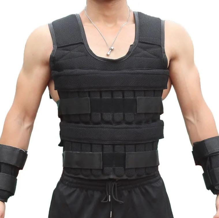 Hoplite Sports Adjustable Weighted Vest for Fitness Running -NO Weights Incl NEW