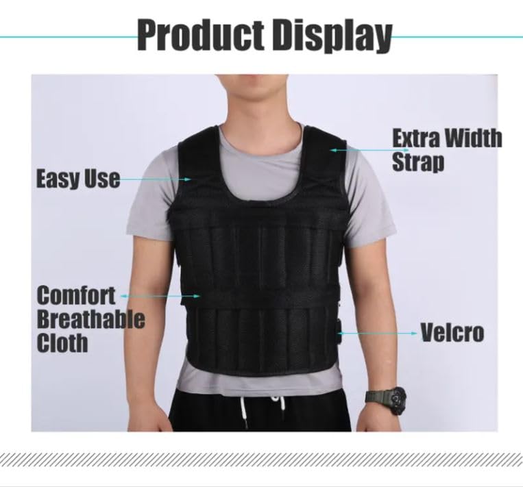 Hoplite Sports Adjustable Weighted Vest for Fitness Running -NO Weights Incl NEW