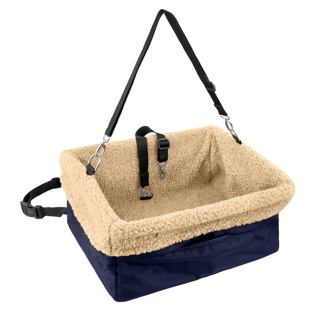Devoted Doggy Deluxe Blue-Beige Metal Frame Dog Booster Car Seat for Pets NEW